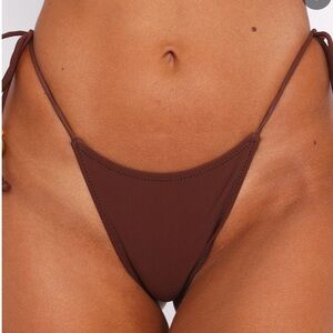 White Fox Brown String Bikini Bottom - Swim